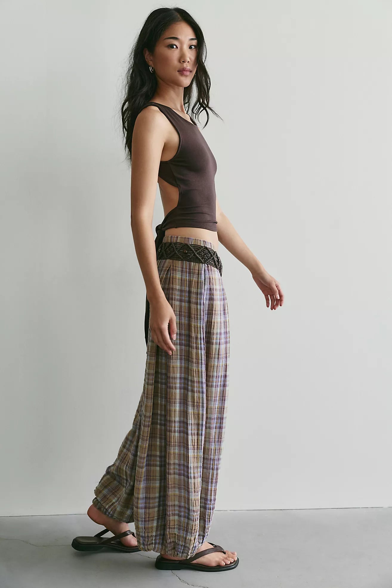 Moonflower Plaid Balloon Pants