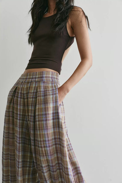 Moonflower Plaid Balloon Pants